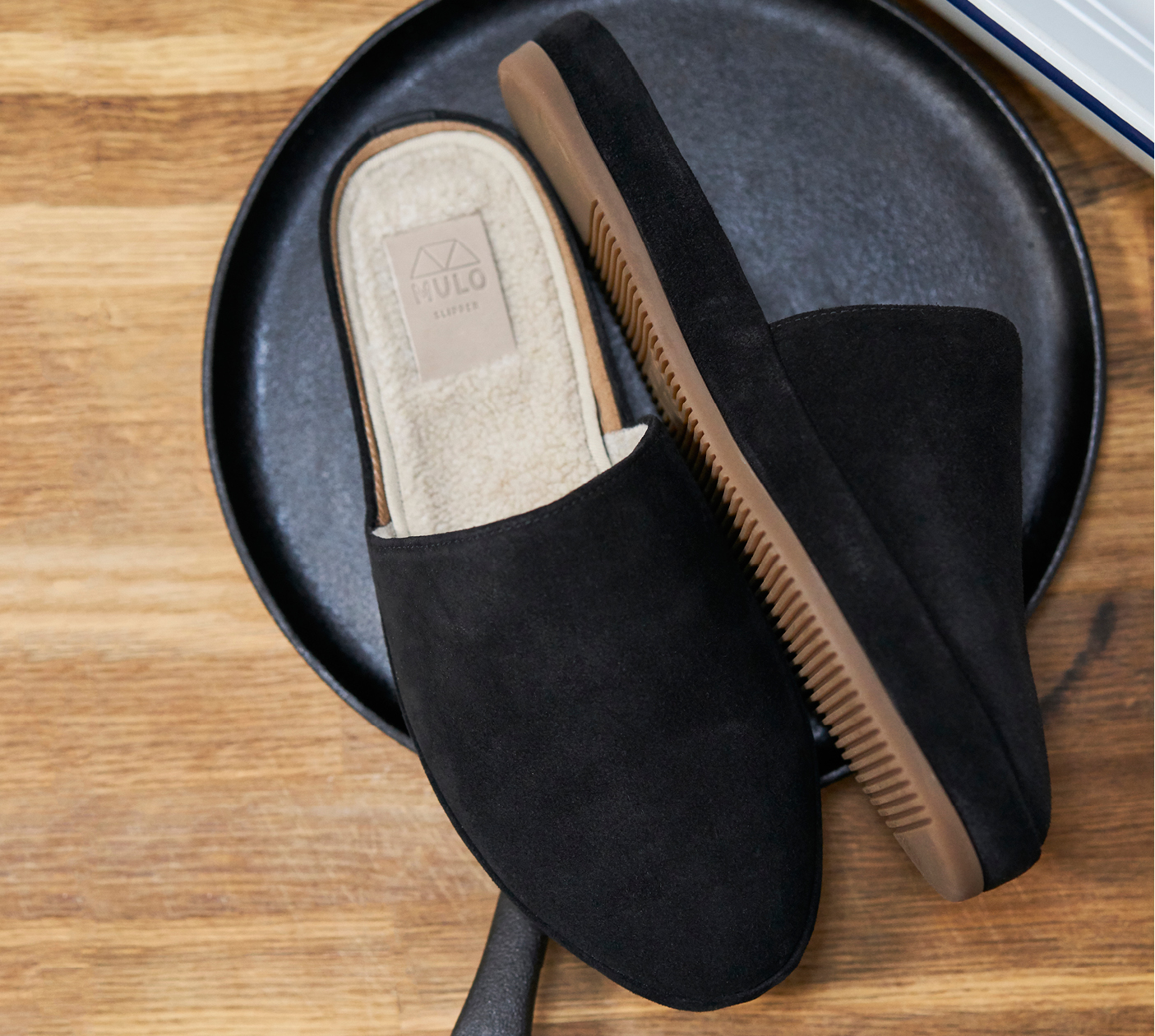 Mens Black Slippers