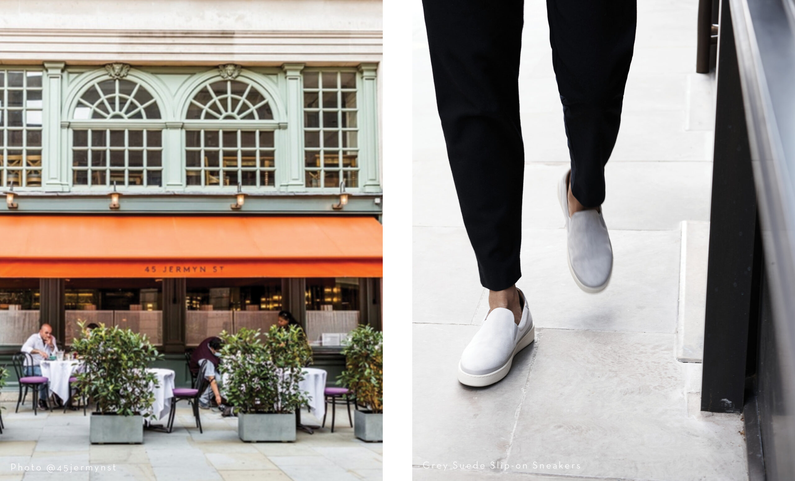 Stepping Out in Style - Grey Suede Slip-On Mens Sneakers