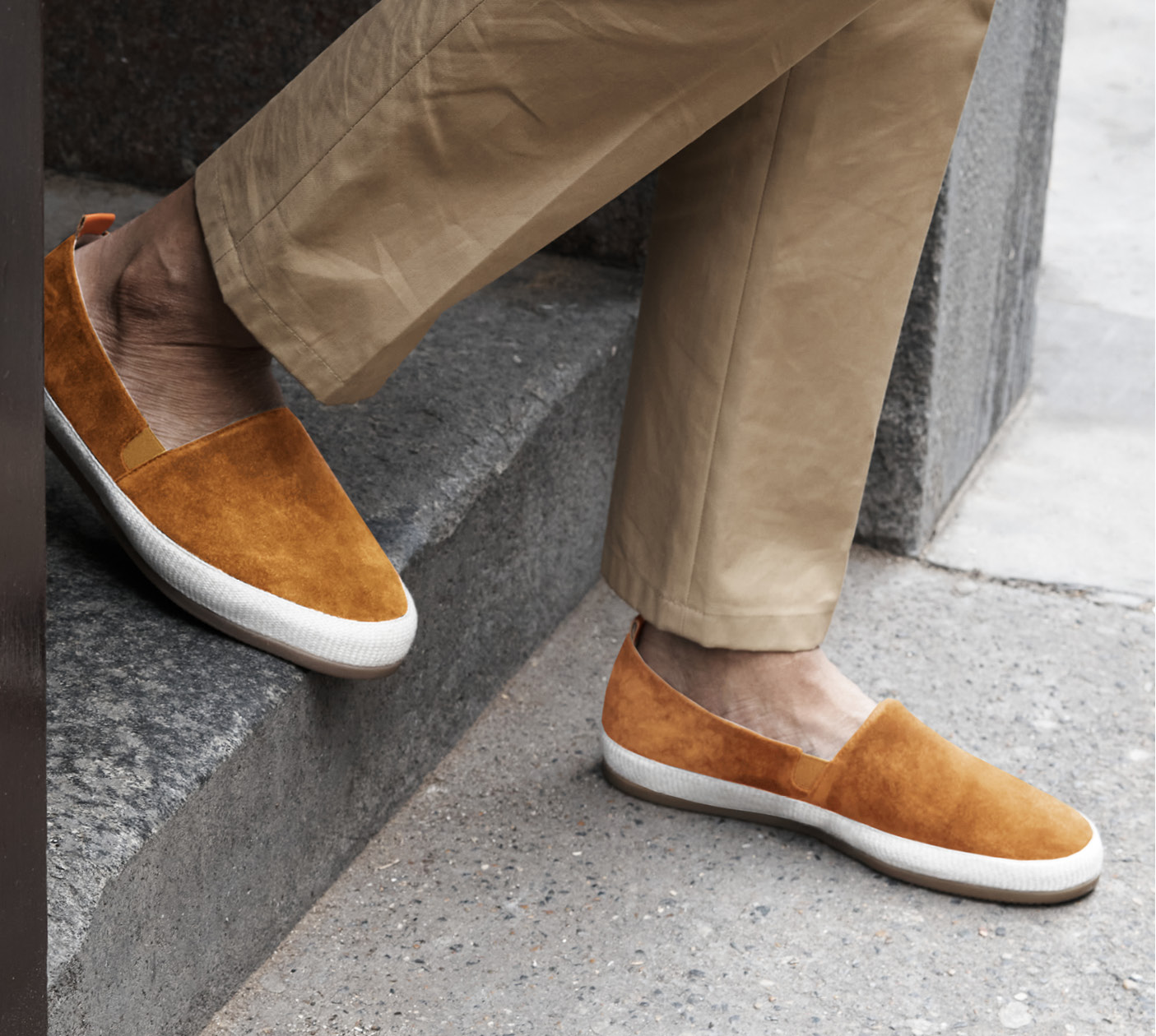 Mens Espadrilles in Orange Suede