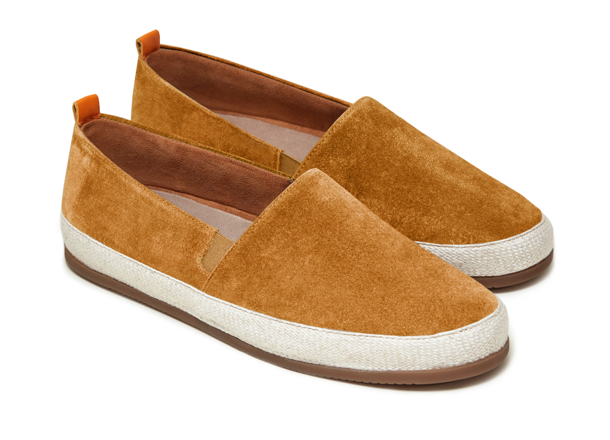 Suede Mens Espadrilles in Orange