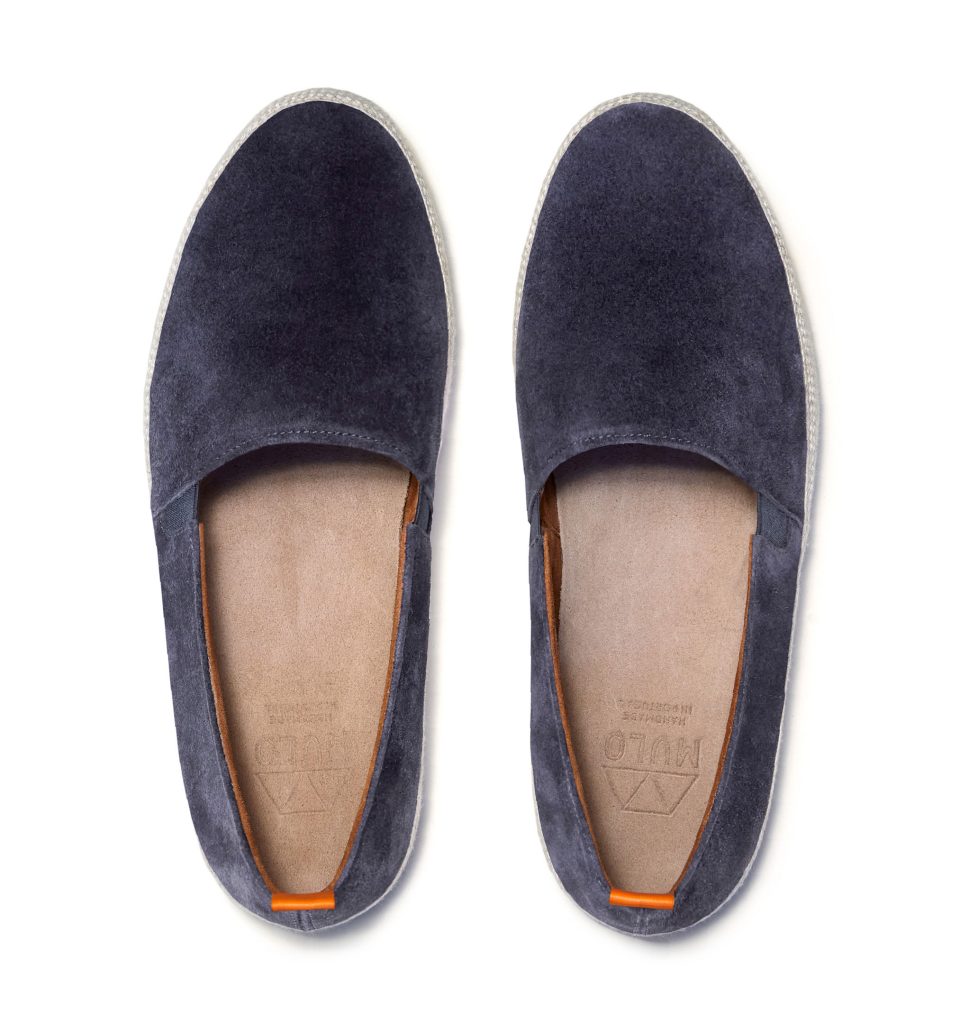 Mens Blue Espadrilles in Slate Suede