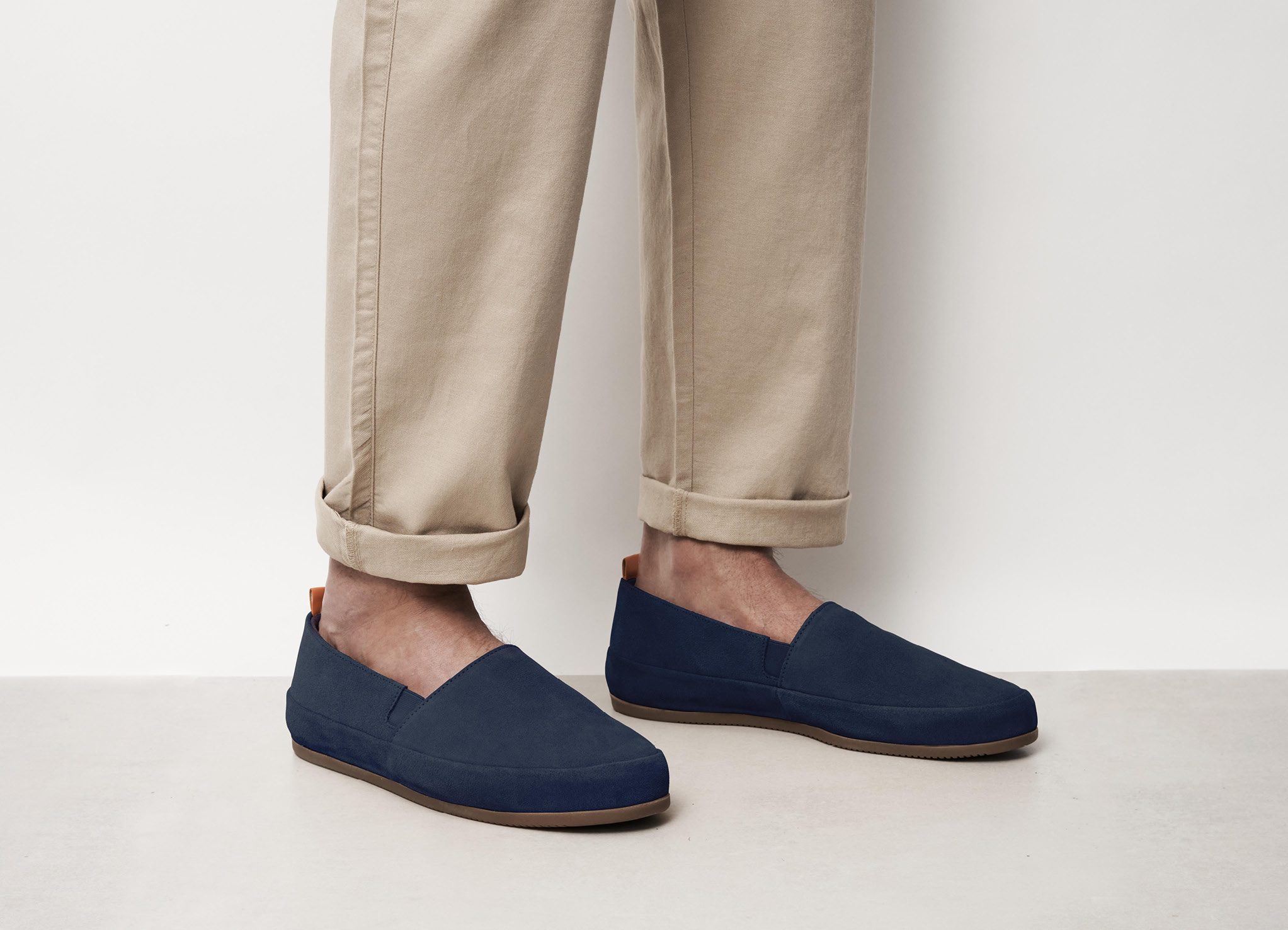 blue suede loafers