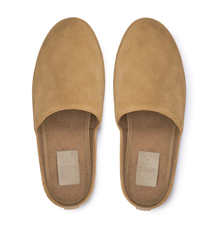 Luxury Slippers in Tan Suede