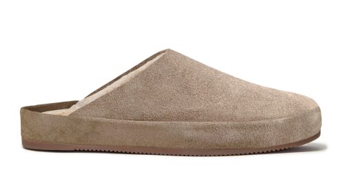 sandsynlighed tyktflydende Humoristisk Brown Men's Sheepskin Slippers in Suede