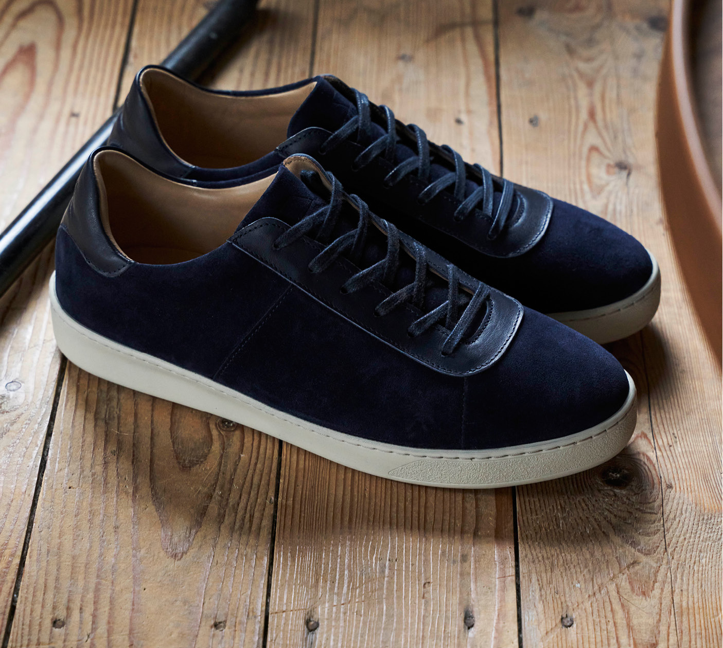 Uniform Dressing - Mens Sneakers in Dark Blue Suede