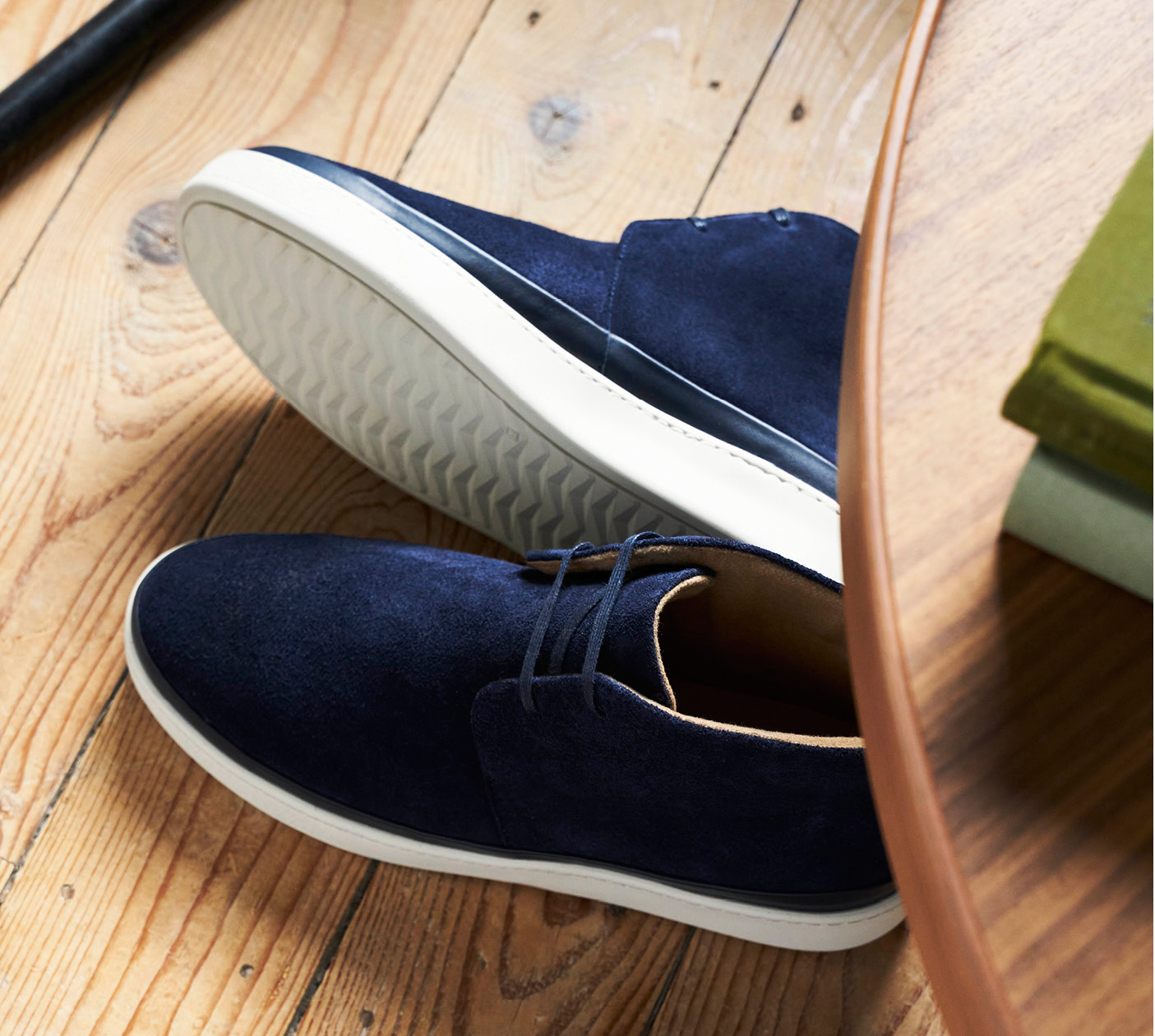 Uniform Dressing - Mens Desert Boots in Blue Suede